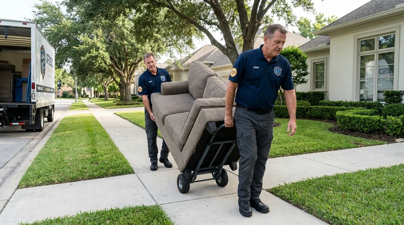Local residential moving crew loading furniture in Howard Beach, NY